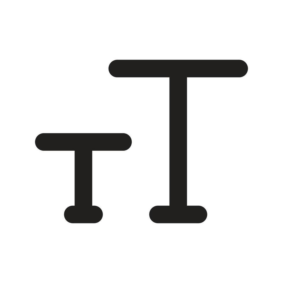 Lineart Icon text size. Typographic and Paragraph Tools for UI, Apps, and Web Design. vector