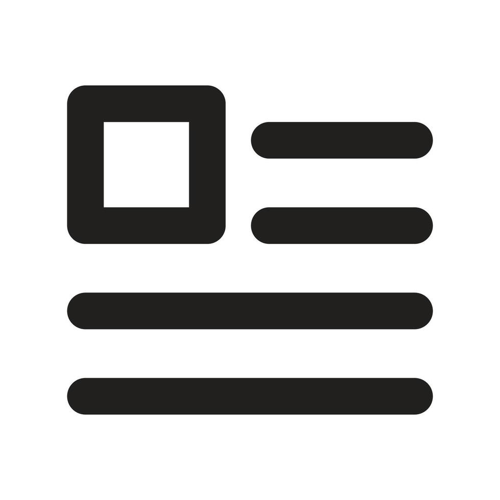 Lineart Icon left document layout. Typographic and Paragraph Tools for UI, Apps, and Web Design. vector