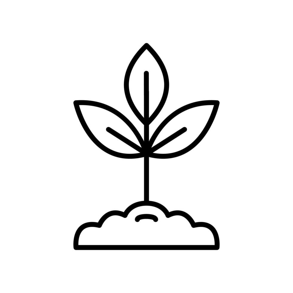 Growth Lineart Icon for eco-friendly projects and web design elements vector