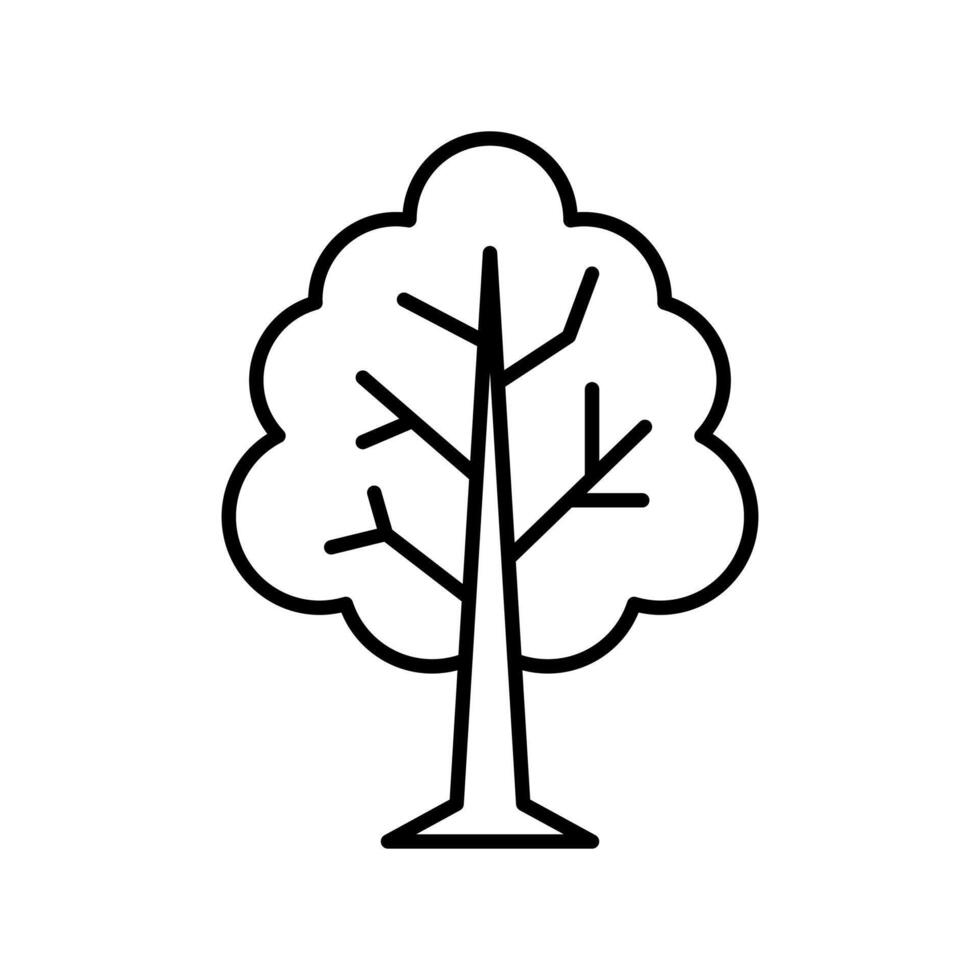 Tree Lineart Icon for eco-friendly projects and web design elements vector