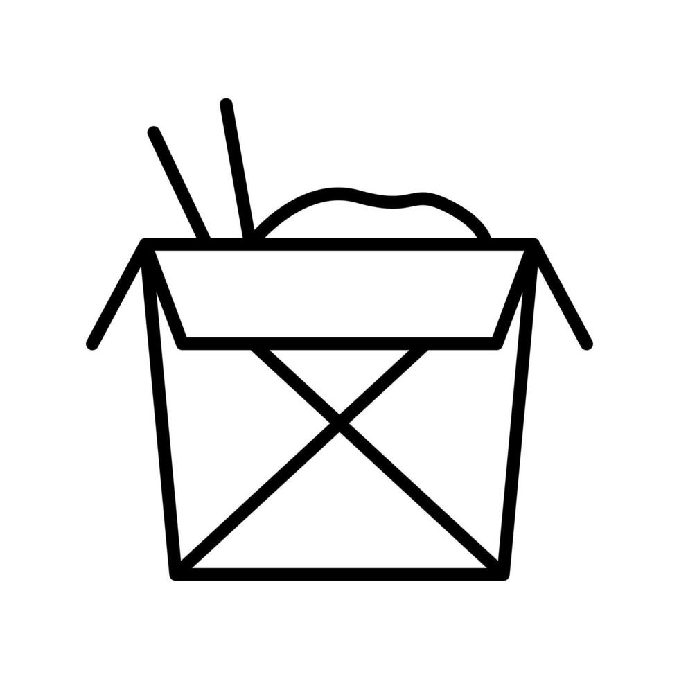 Lineart Icon takeout box perfect for menu cafe and food branding vector