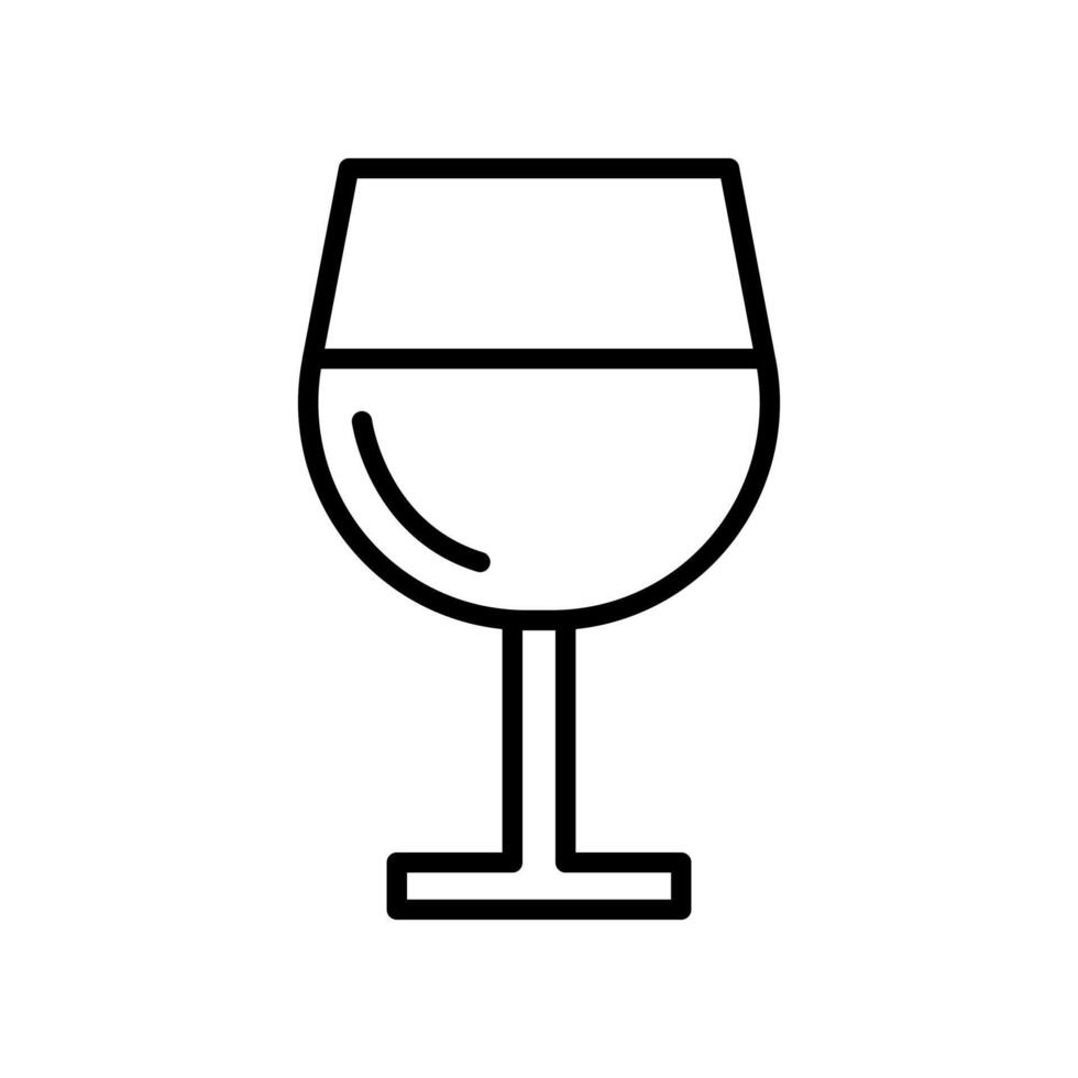Lineart Icon wine glass perfect for menu cafe and food branding vector