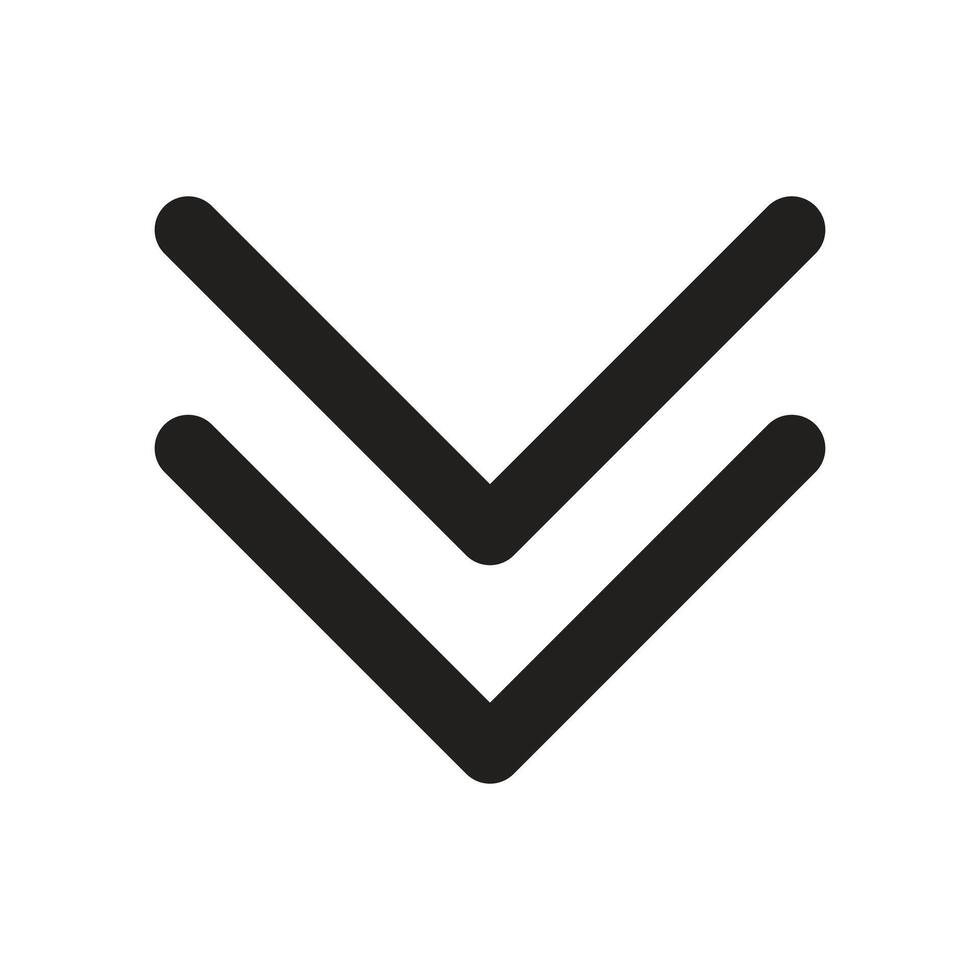 Chevron force down Navigation Lineart Icon vector