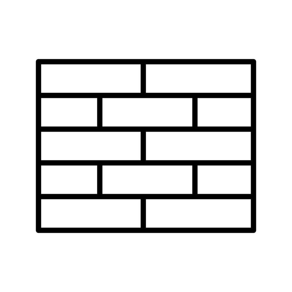 Lineart Icon brick wall for property management and housing service branding vector