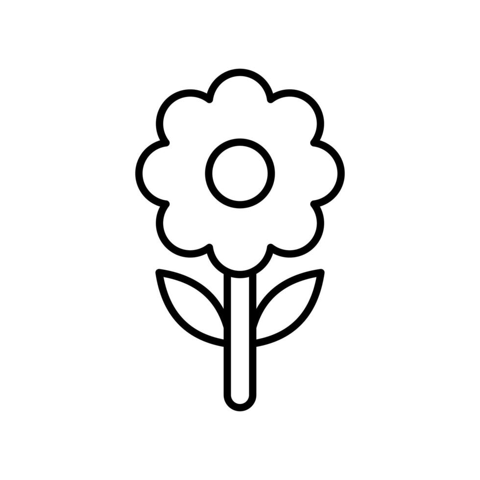 Lineart Icon flower for festive cards invitations and social media vector