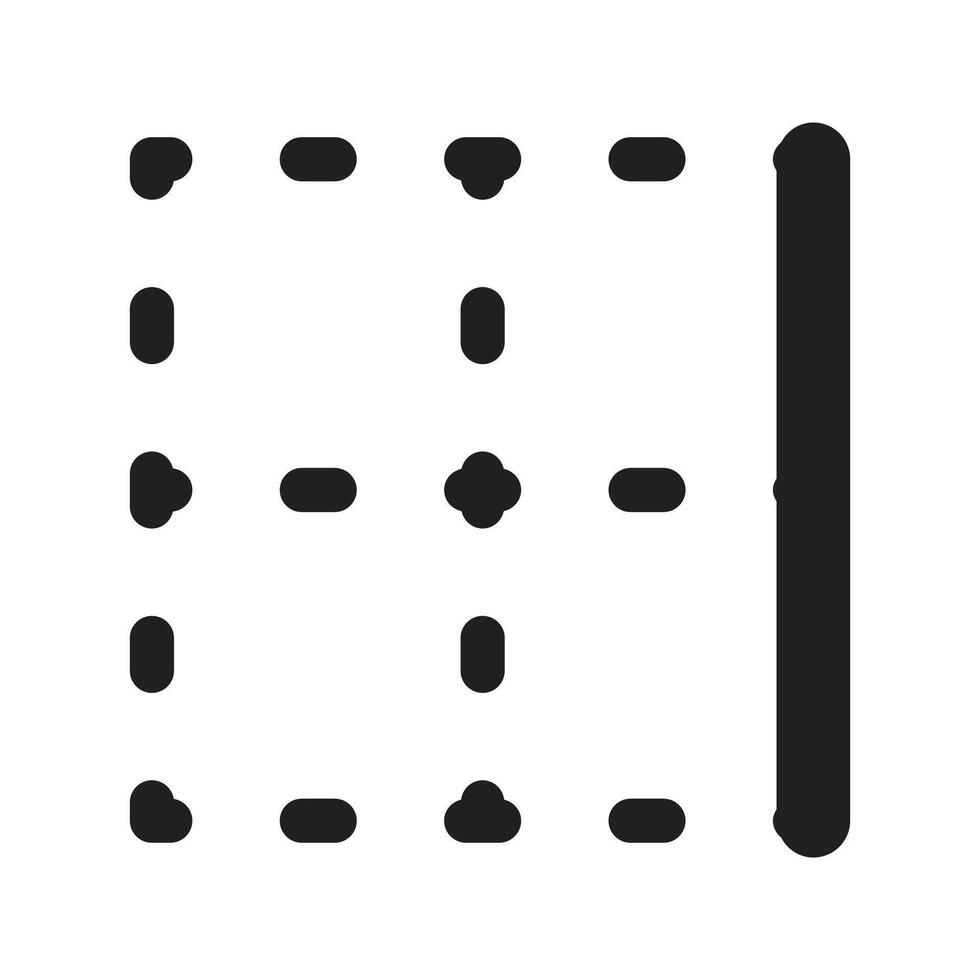 Lineart Icon right border. Typographic and Paragraph Tools for UI, Apps, and Web Design. vector