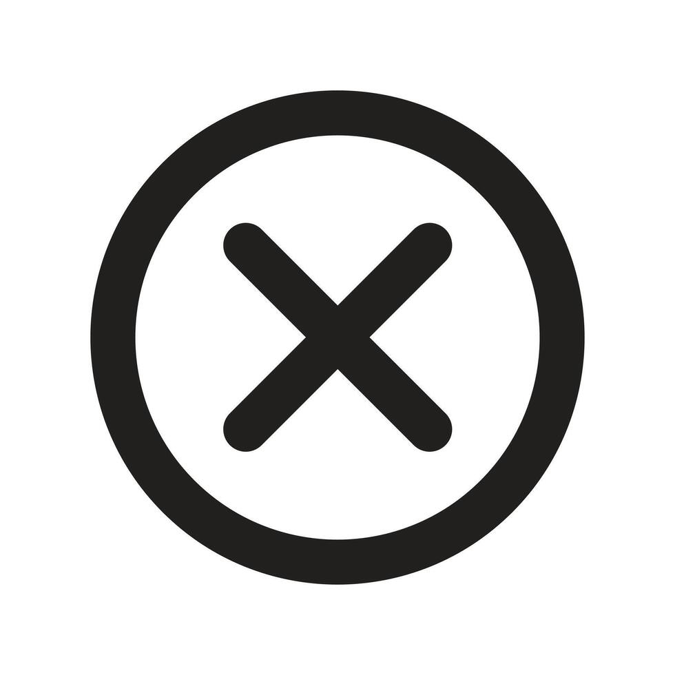 Close Navigation Lineart Icon vector