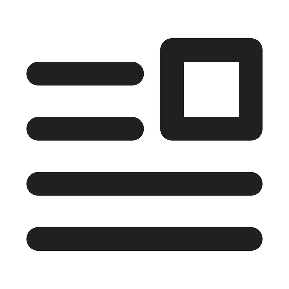 Lineart Icon right document layout. Typographic and Paragraph Tools for UI, Apps, and Web Design. vector