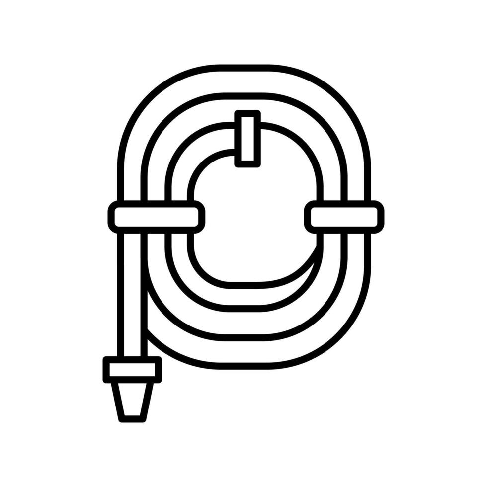 Lineart Icon garden hose for farm and agriculture themes vector
