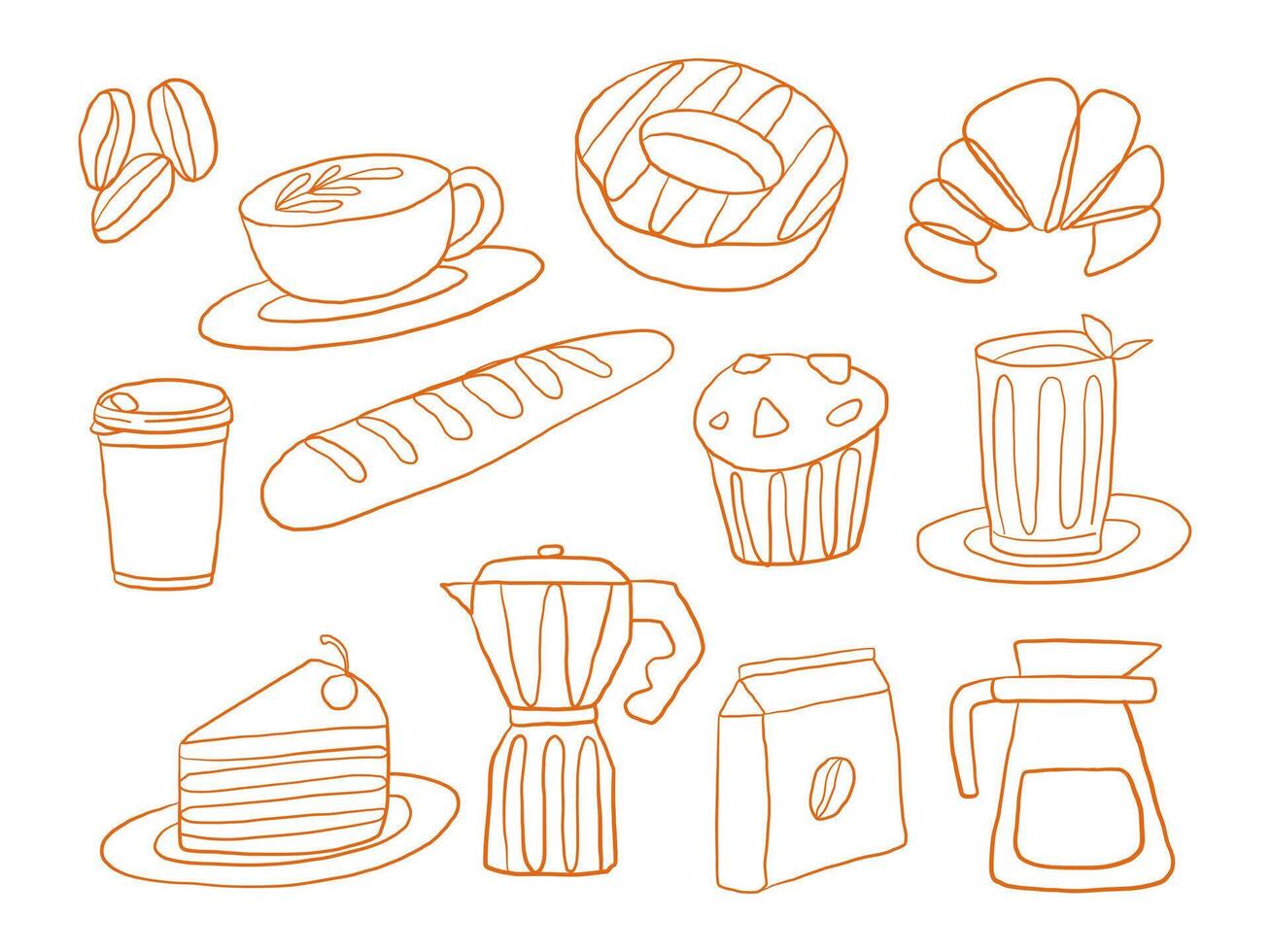 Line Art Cafe Food And Drink Icon vector