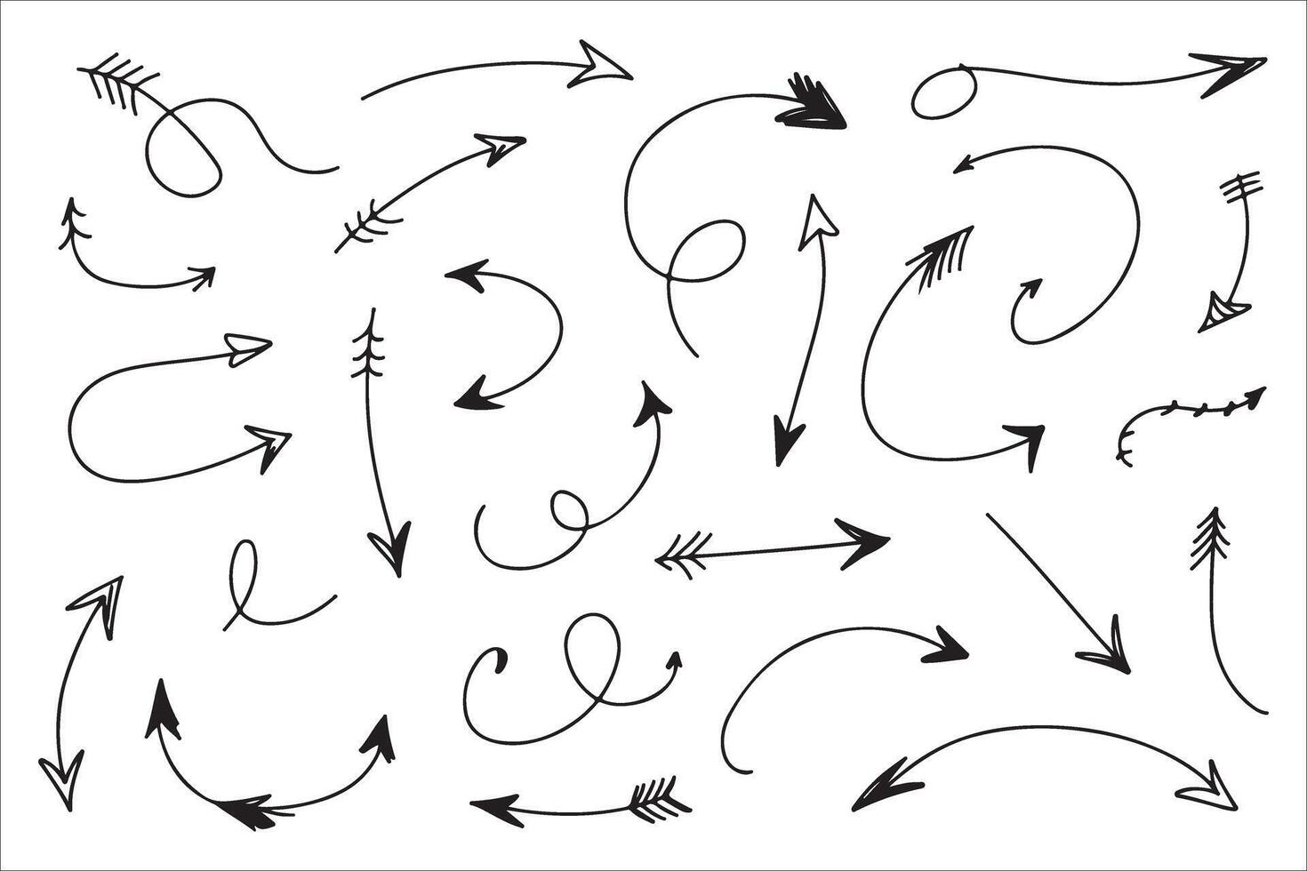 Hand drawn arrows set vector