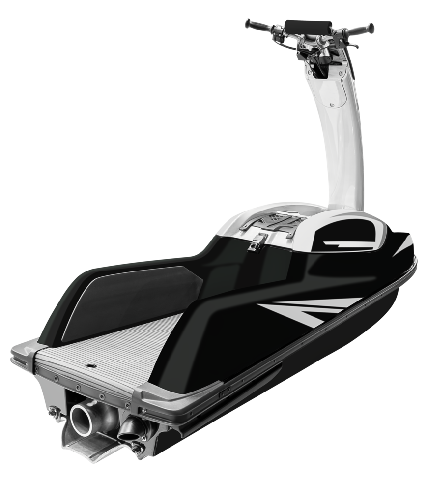 Back view black watercraft png