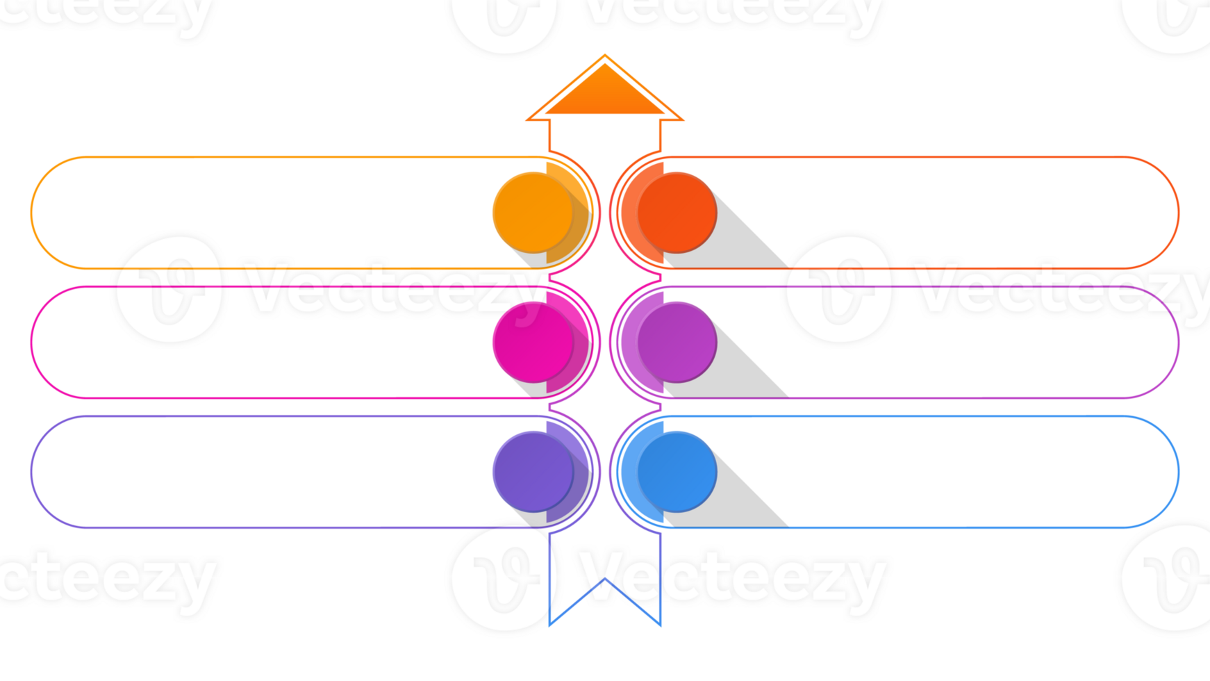 Infographic six options or step for presentation. png