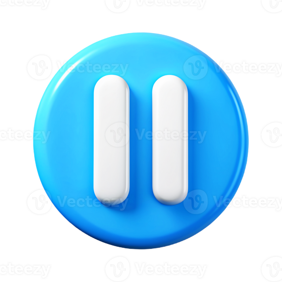 A blue button with two white buttons on it png