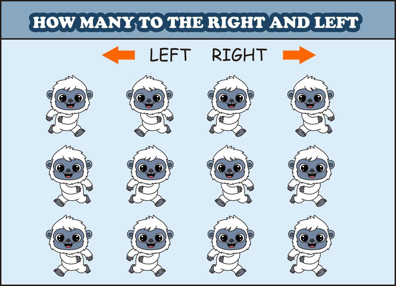Cute characters counting activity vector