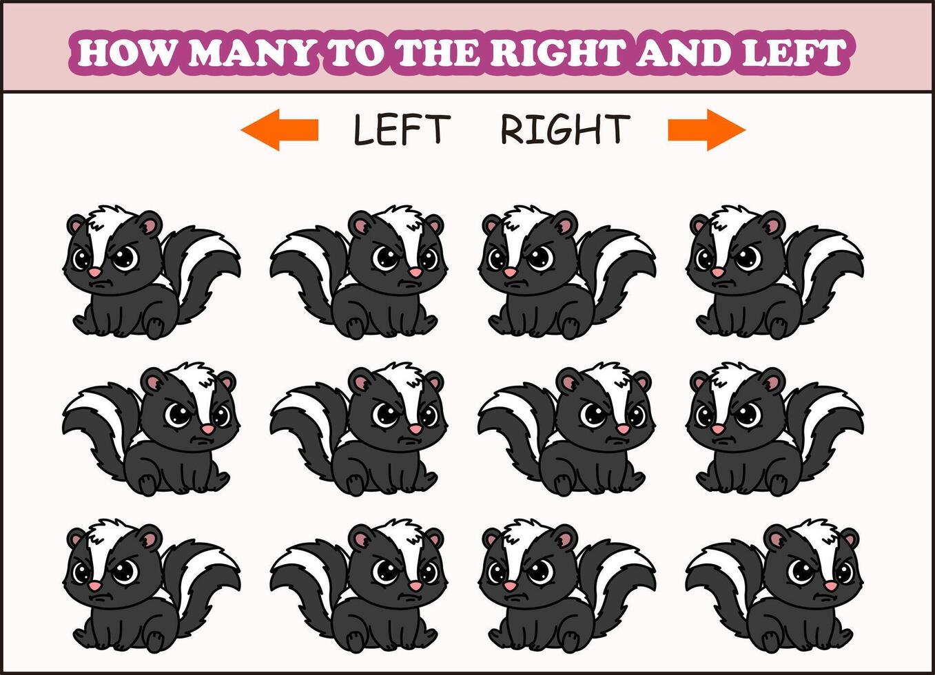 Counting skunks in a fun game vector