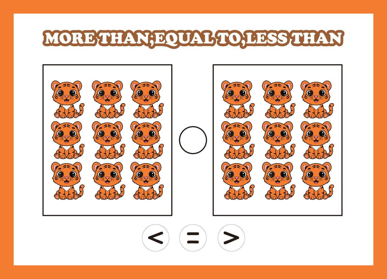 Tigers illustrating comparison concepts vector