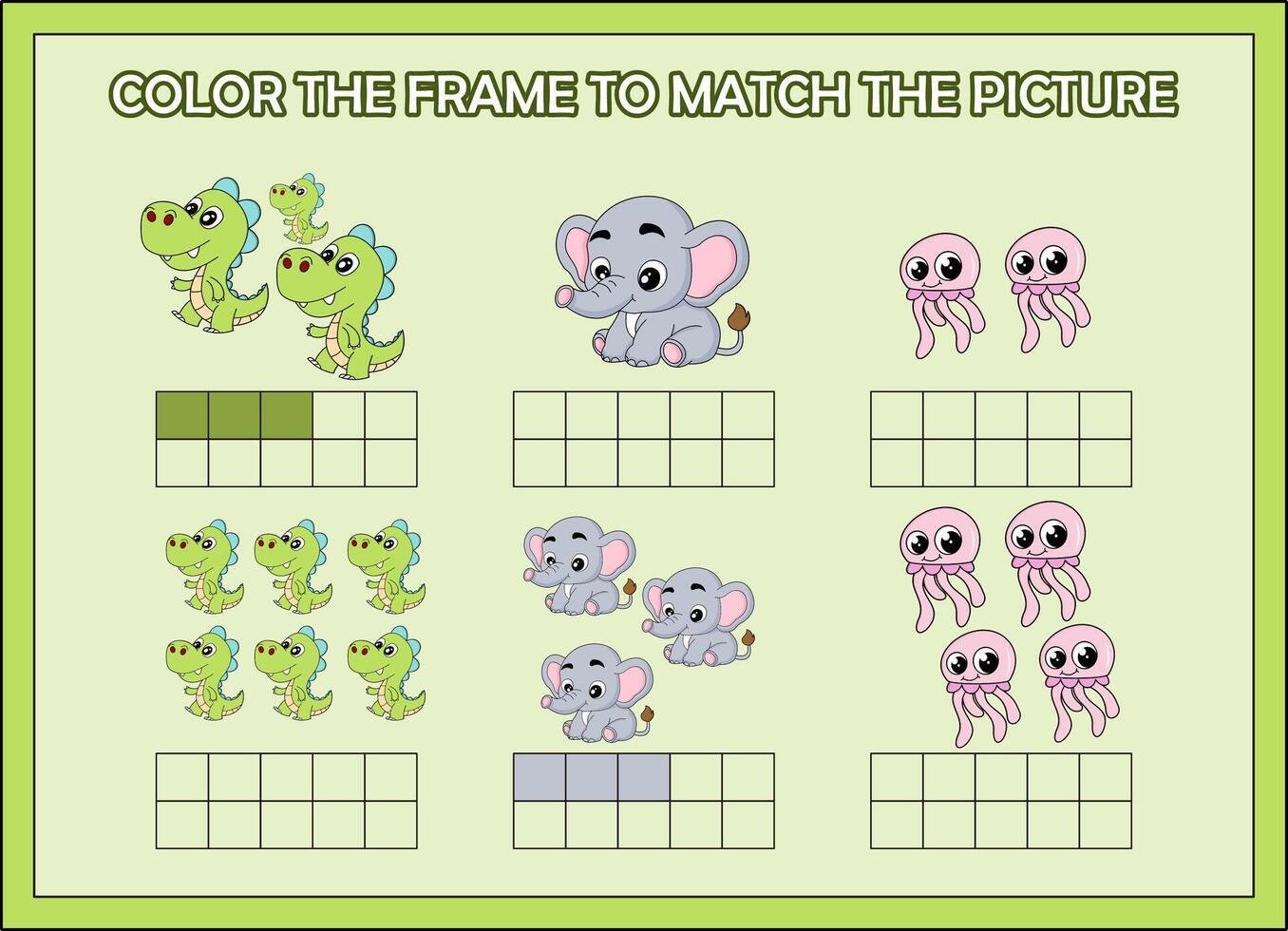 Coloring activity featuring cute animals vector