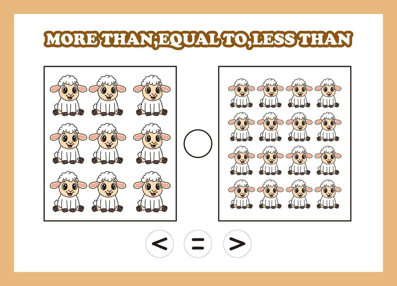 count animal sheep more than equal to less than vector