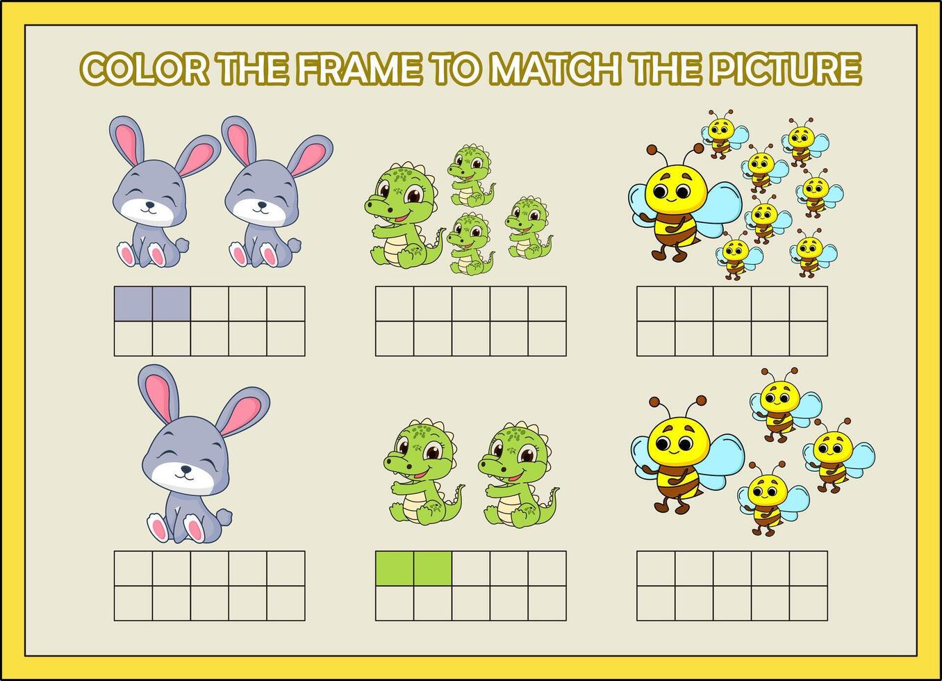 Color matching activity for children vector