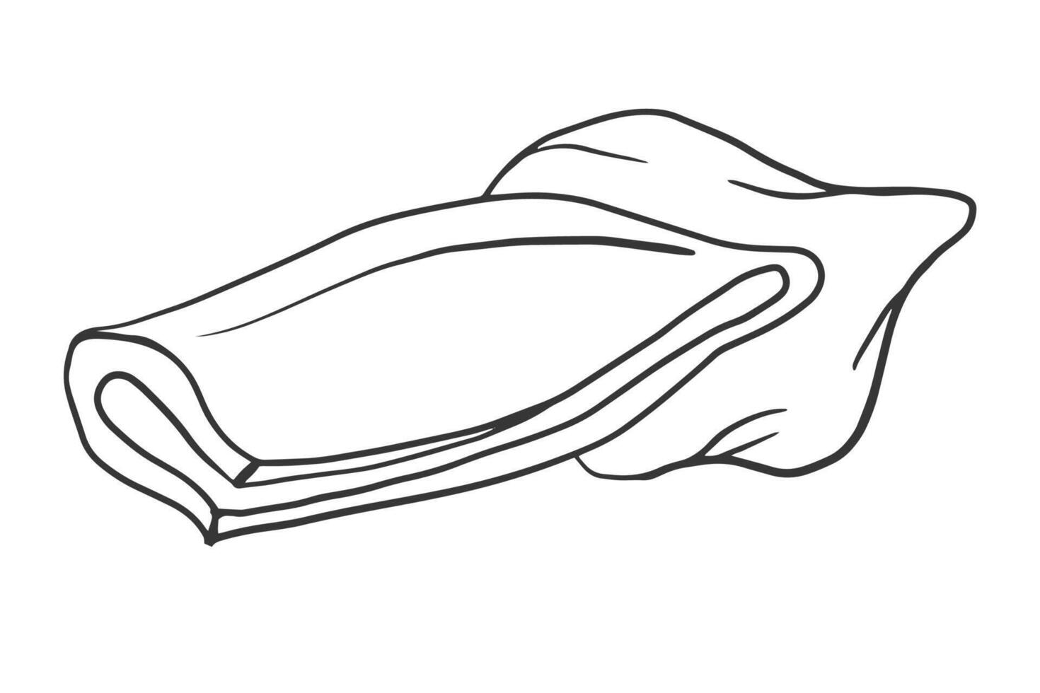 line art graphic of squid meat fillet slices isolated on white. for seafood menus, packaging, cooking blogs, restaurant branding, culinary designs. vector
