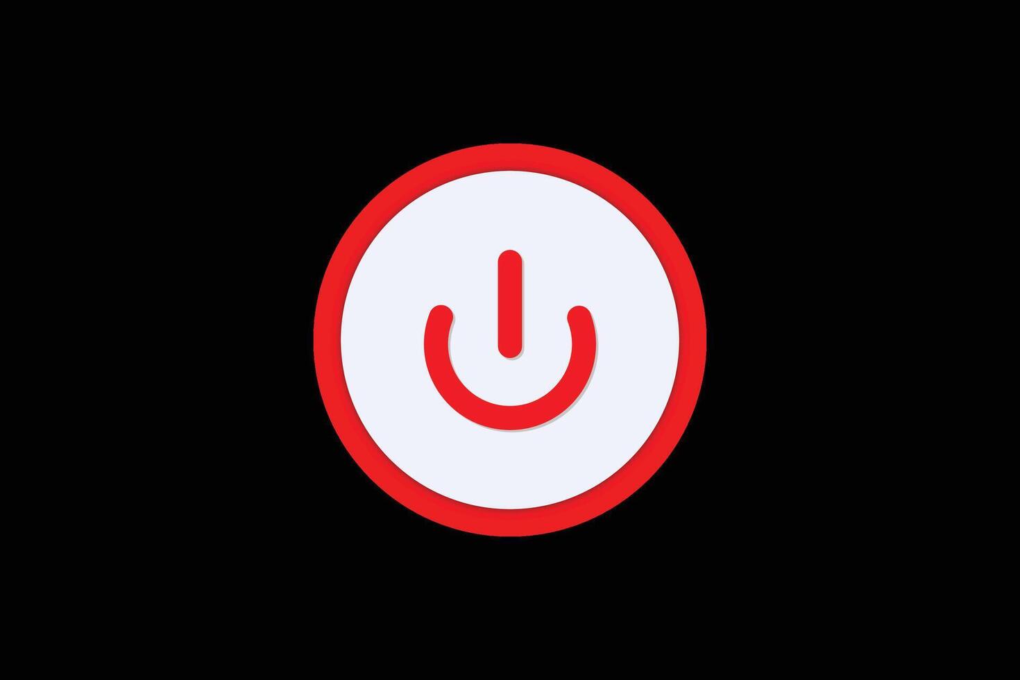 power off red button design vector