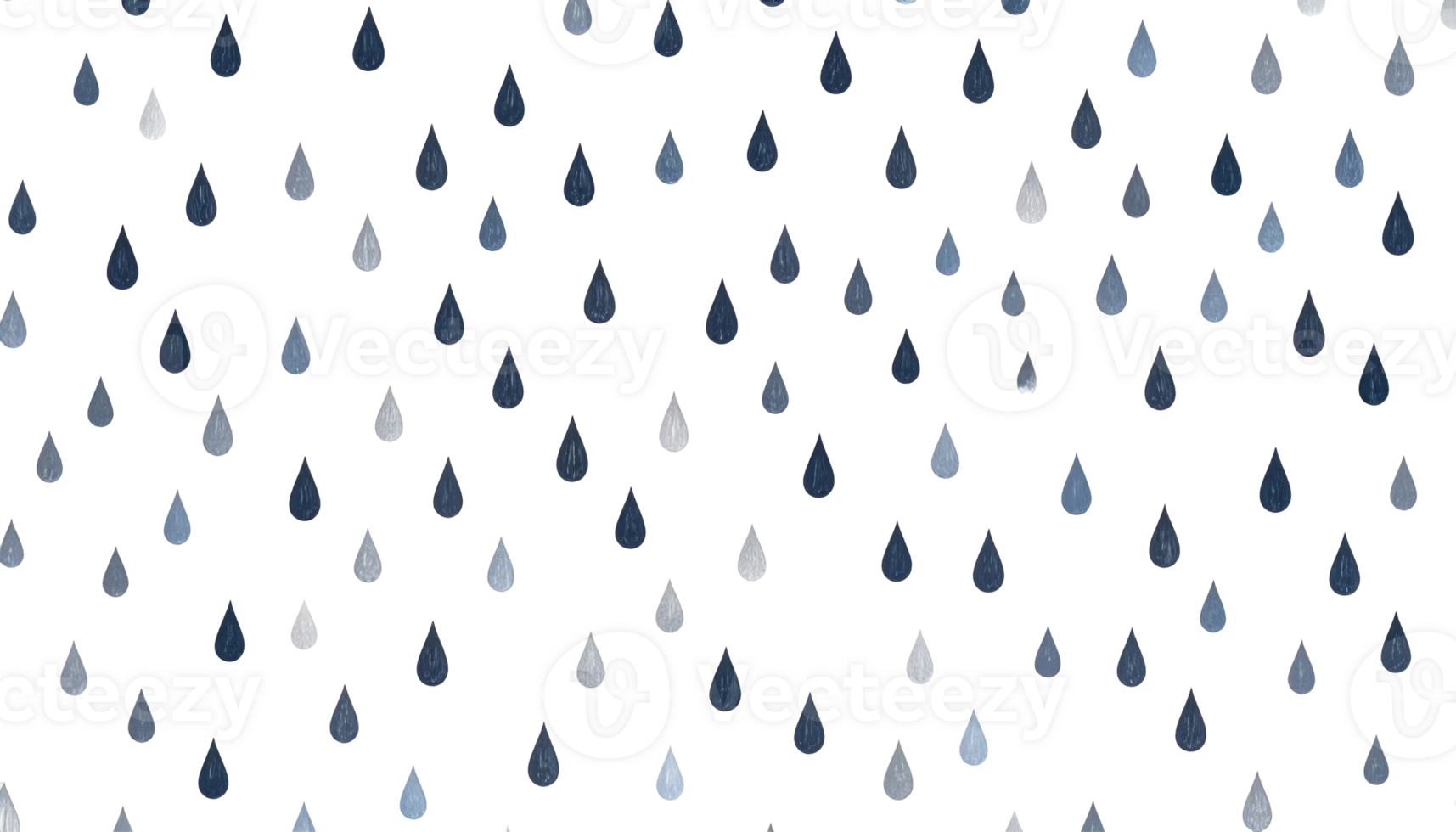 Seamless Pattern with Blue Water Drop Shapes on Transparent Background Texture png