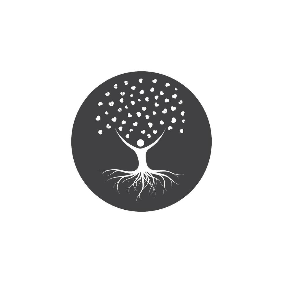 leve heart tree concept illustration design vector