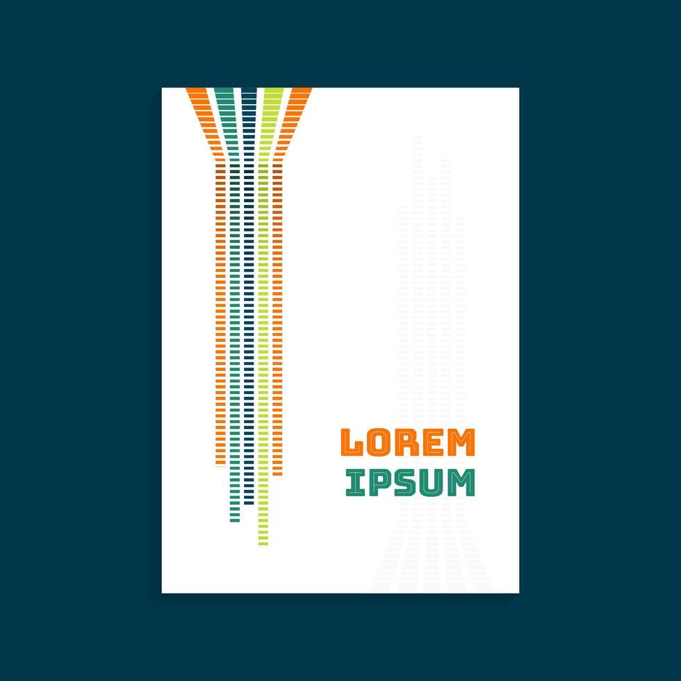 Cover Design with Abstract Dynamic Line Bar Perspective Composition vector