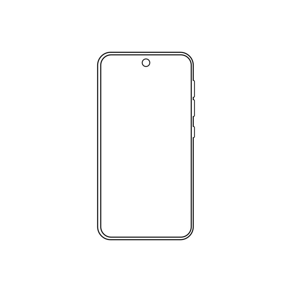 A drawing of a smartphone on a white background vector