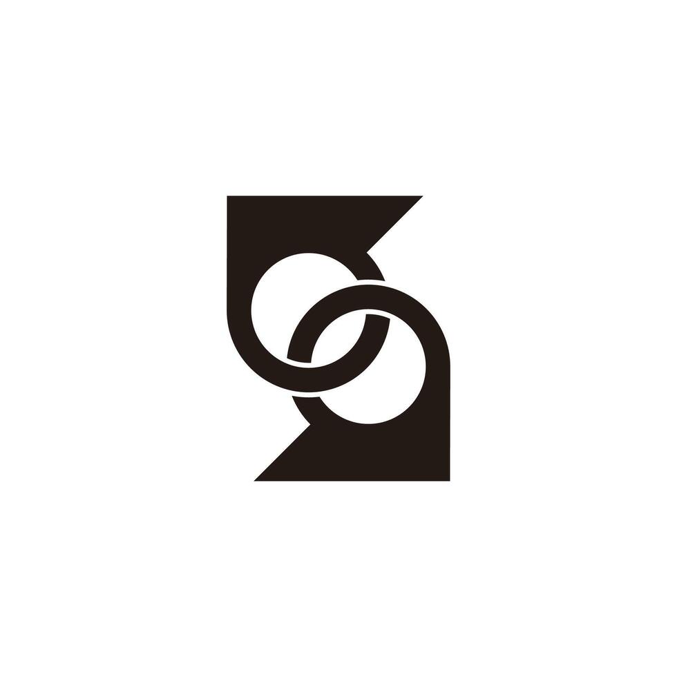 letter s linked rings monogram 3d flat logo vector
