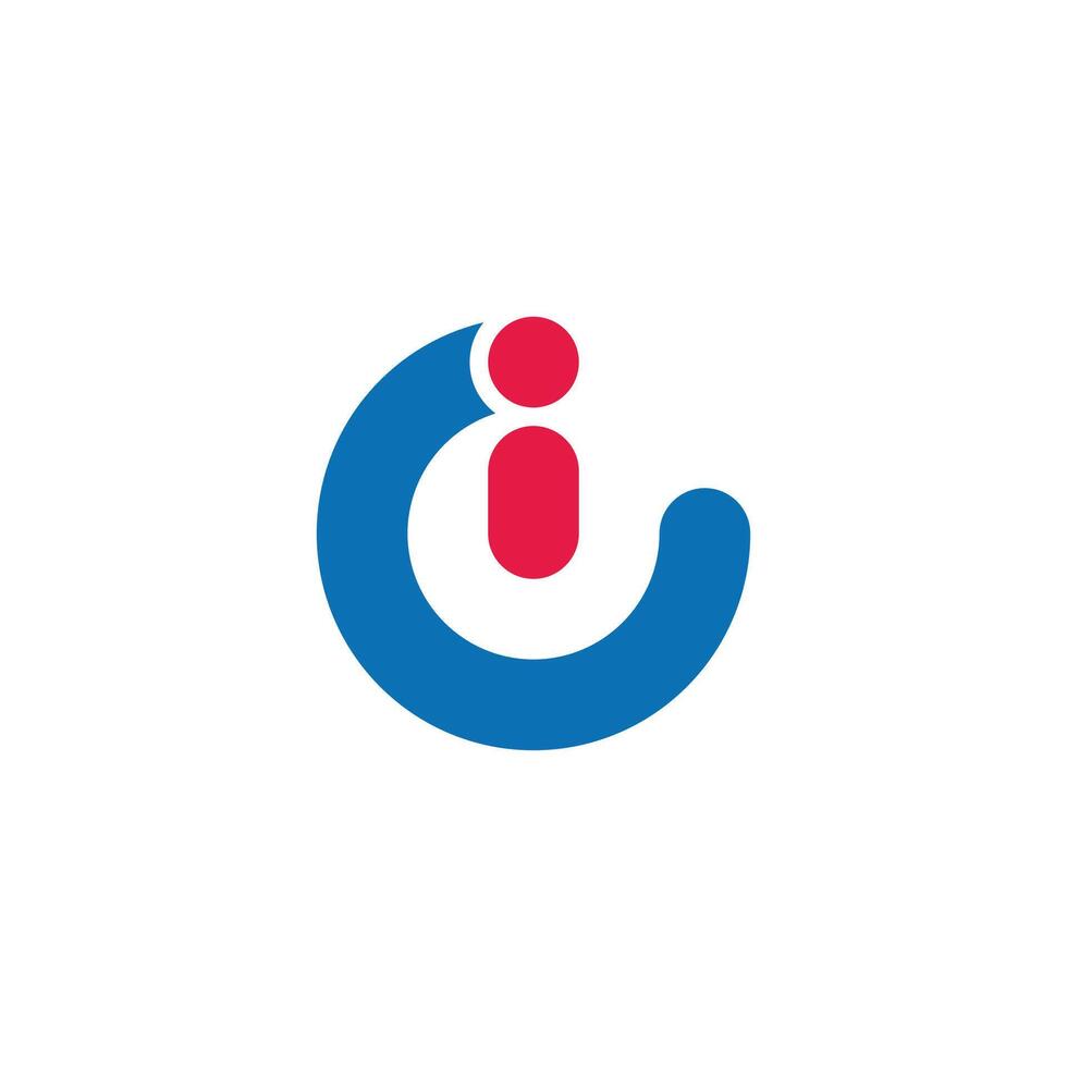 letter i simple time watch people logo vector
