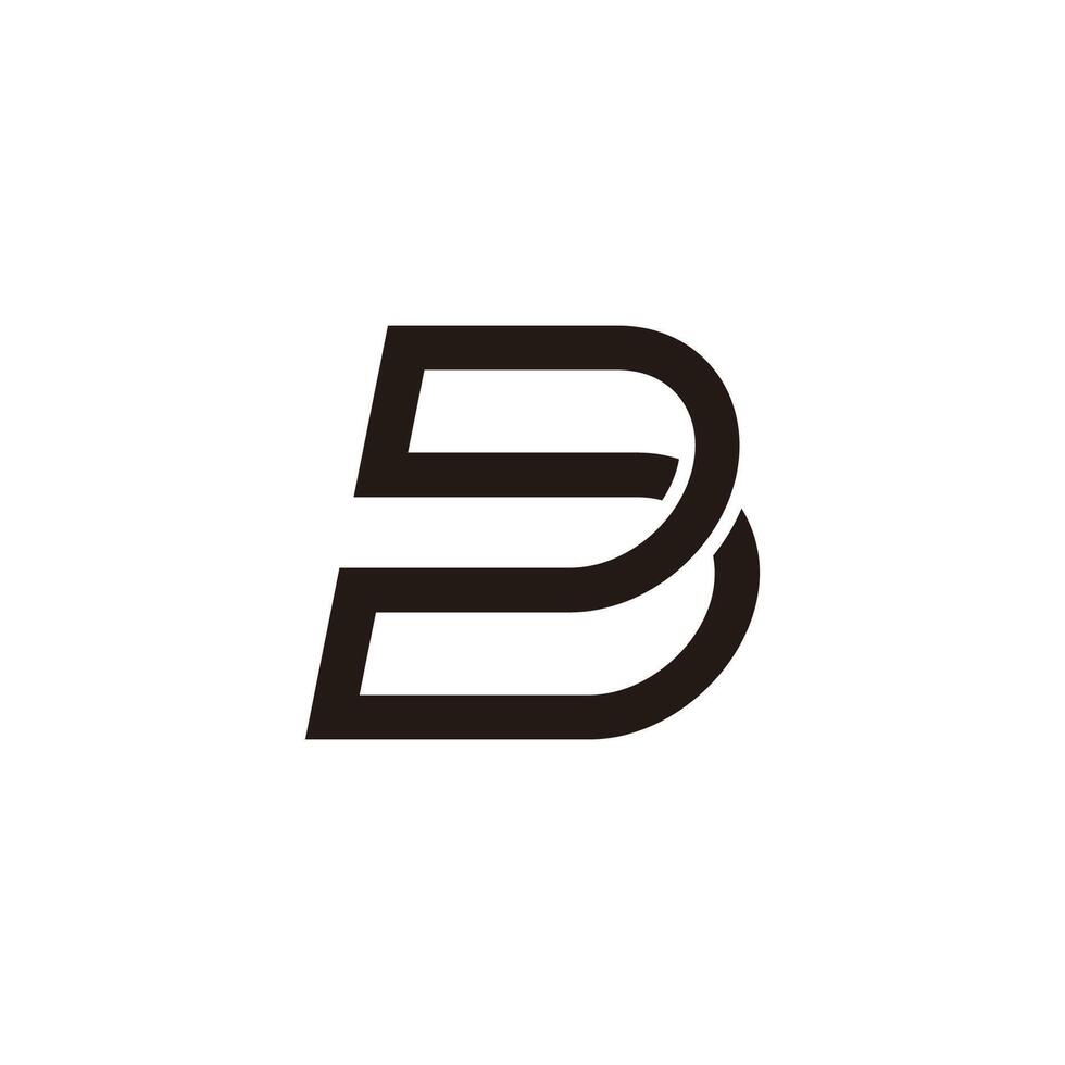 letter db simple linked infinity geometric logo vector