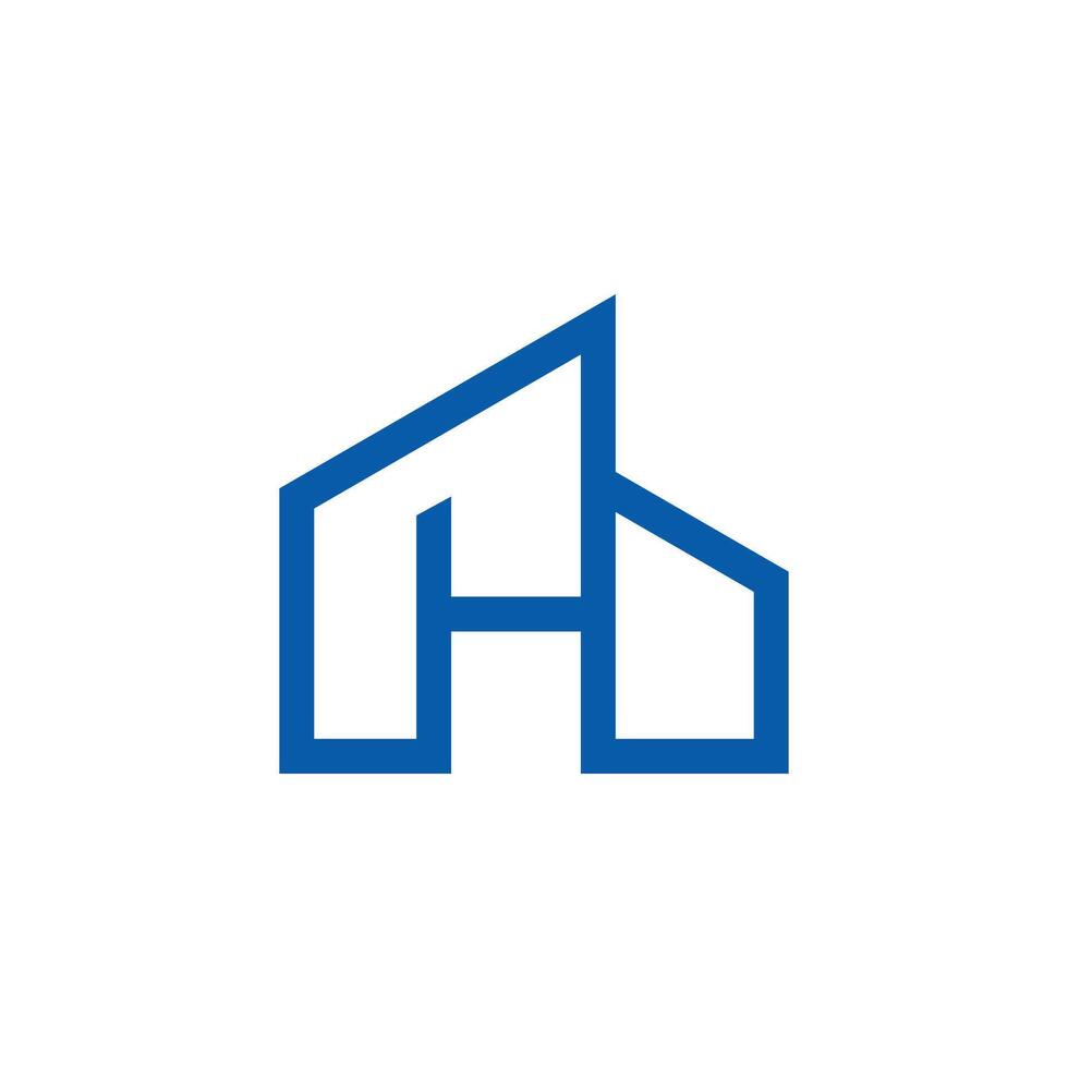 letter h simple home geometric modern logo vector
