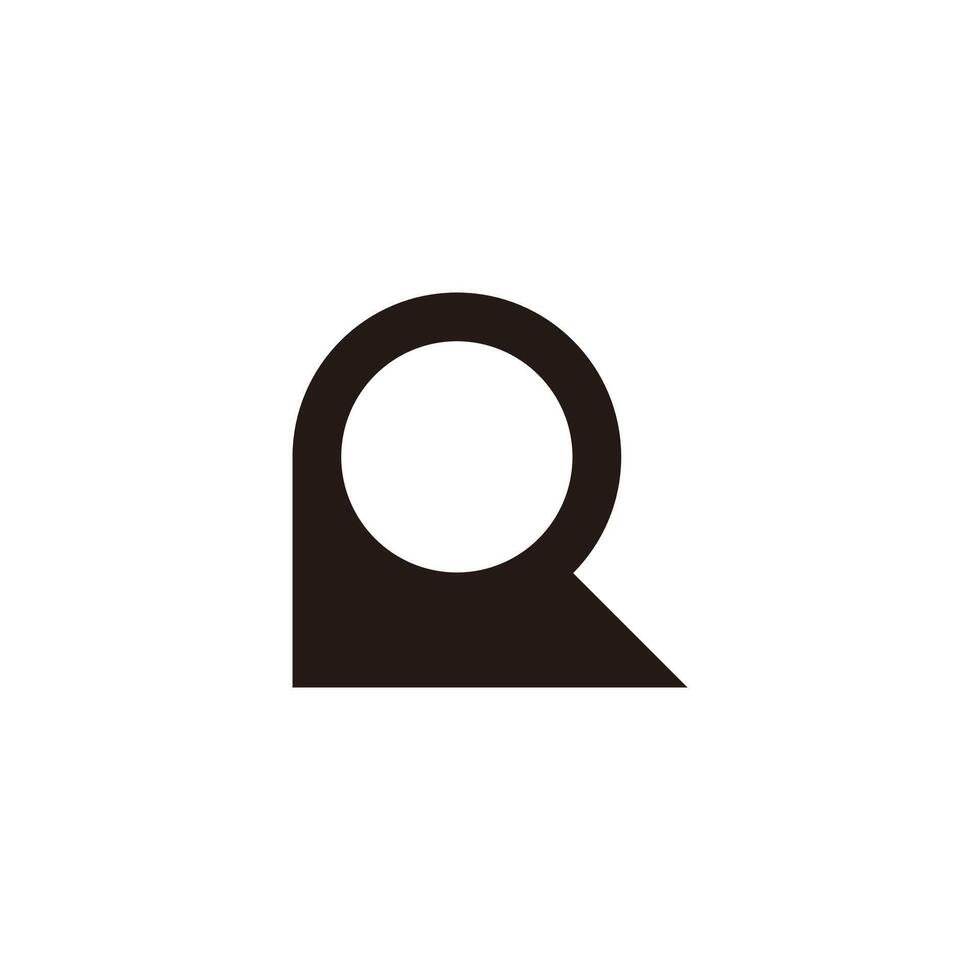 letter r ring simple geometric logo vector