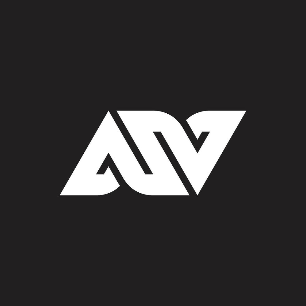 letters asv simple ambigram stripes geometric logo vector