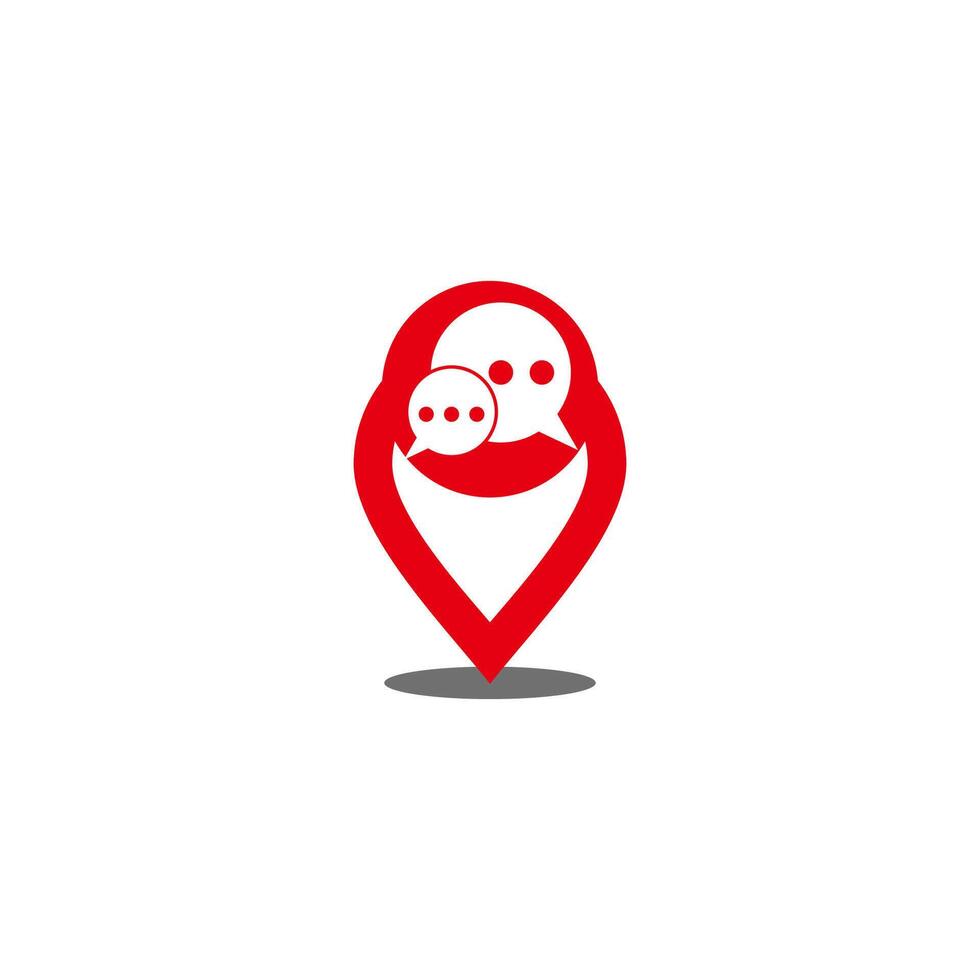 talk pin location red design symbol logo vector