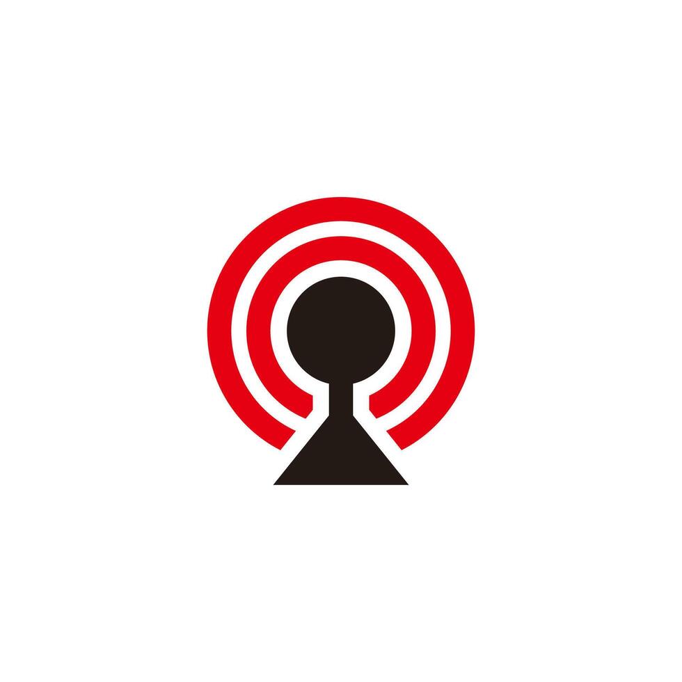 signal circles round center colorful design symbol vector