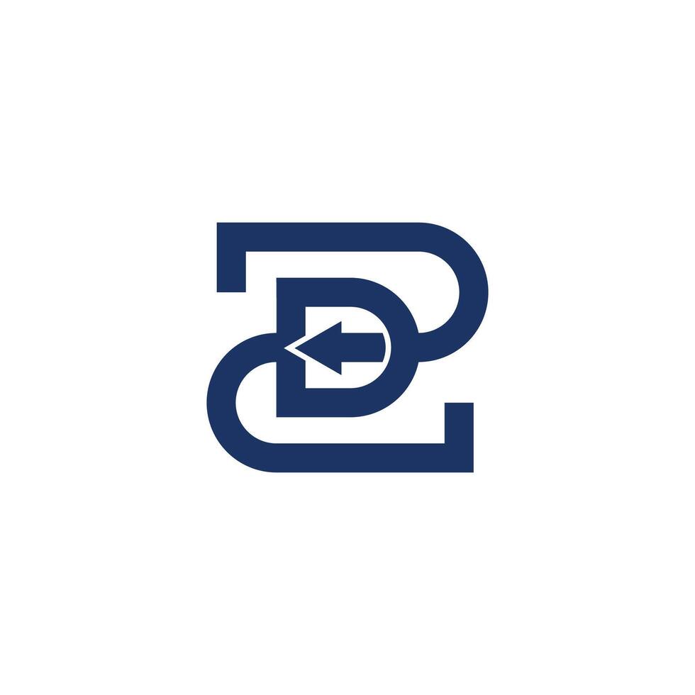 letter 2d overlap arrow simple geometric logo vector