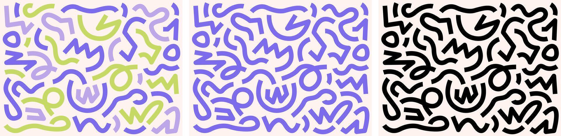 Abstract colorful patterns with playful lines vector