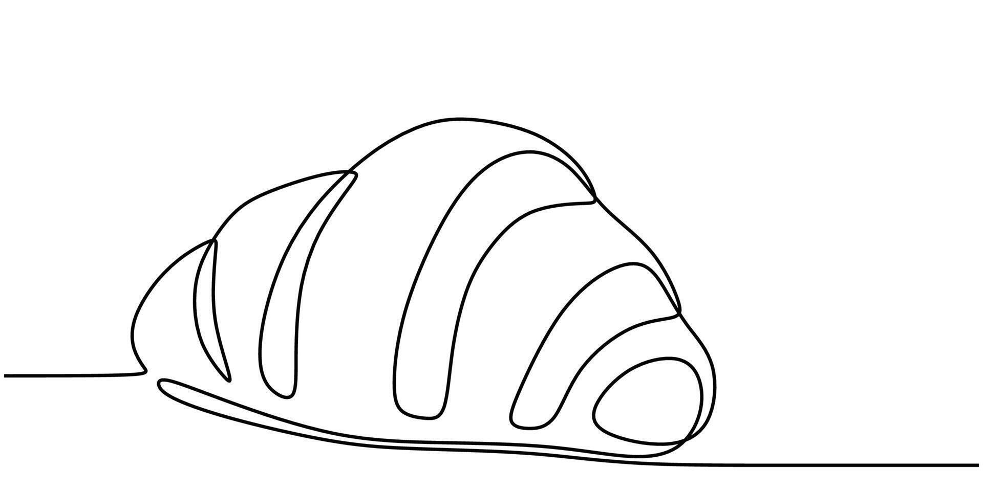 French croissant one line drawing vector