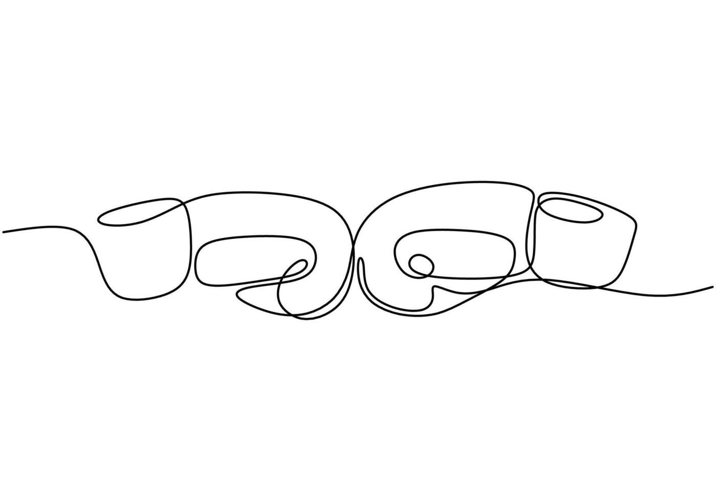 Boxing Gloves Clash One Line Drawing for Intense Sport Match vector