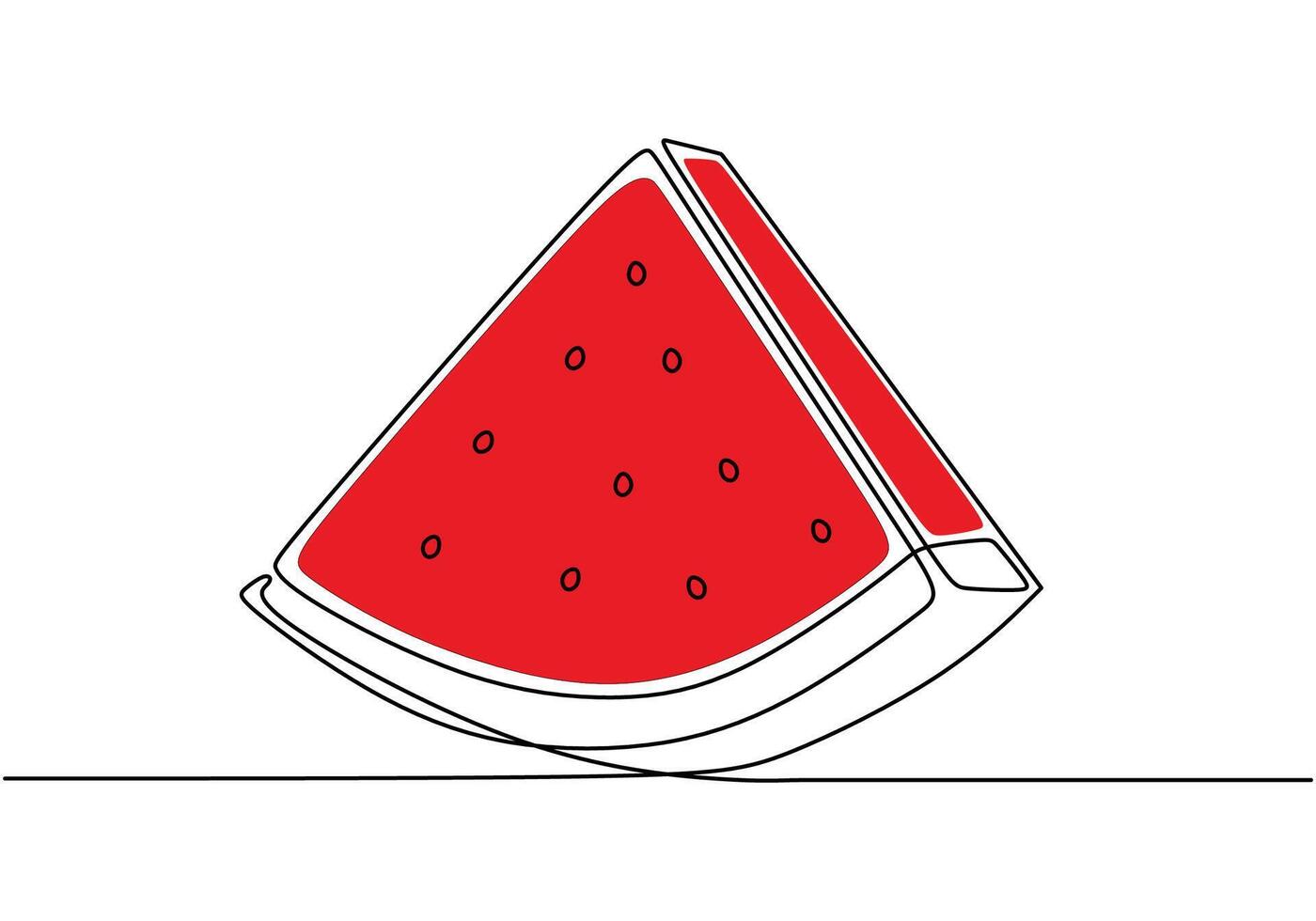 Watermelon fruit one line drawing vector