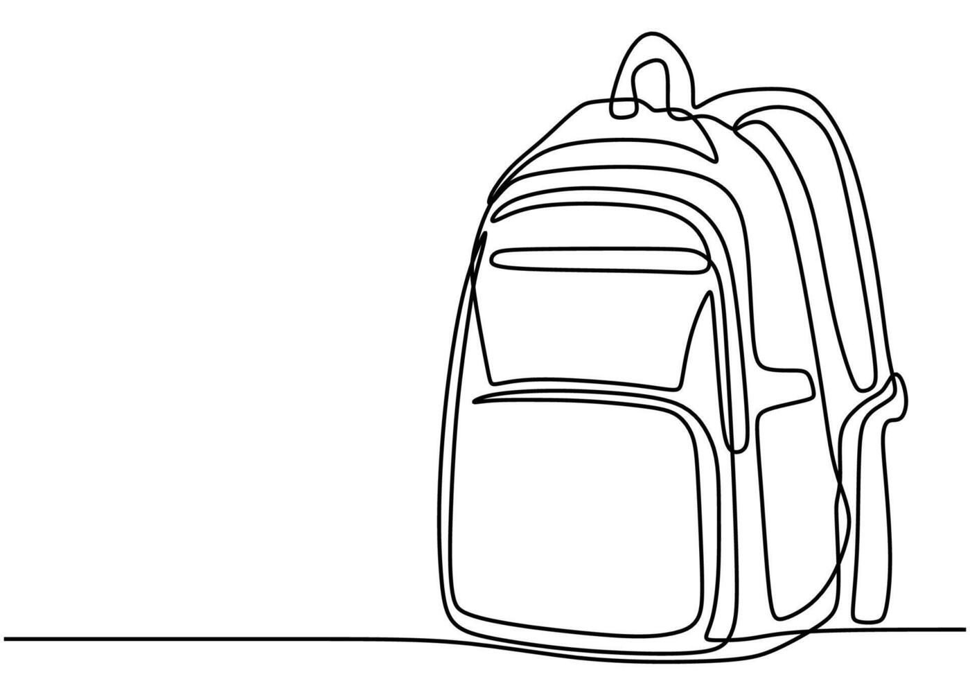 Adventure backpack one line drawing vector