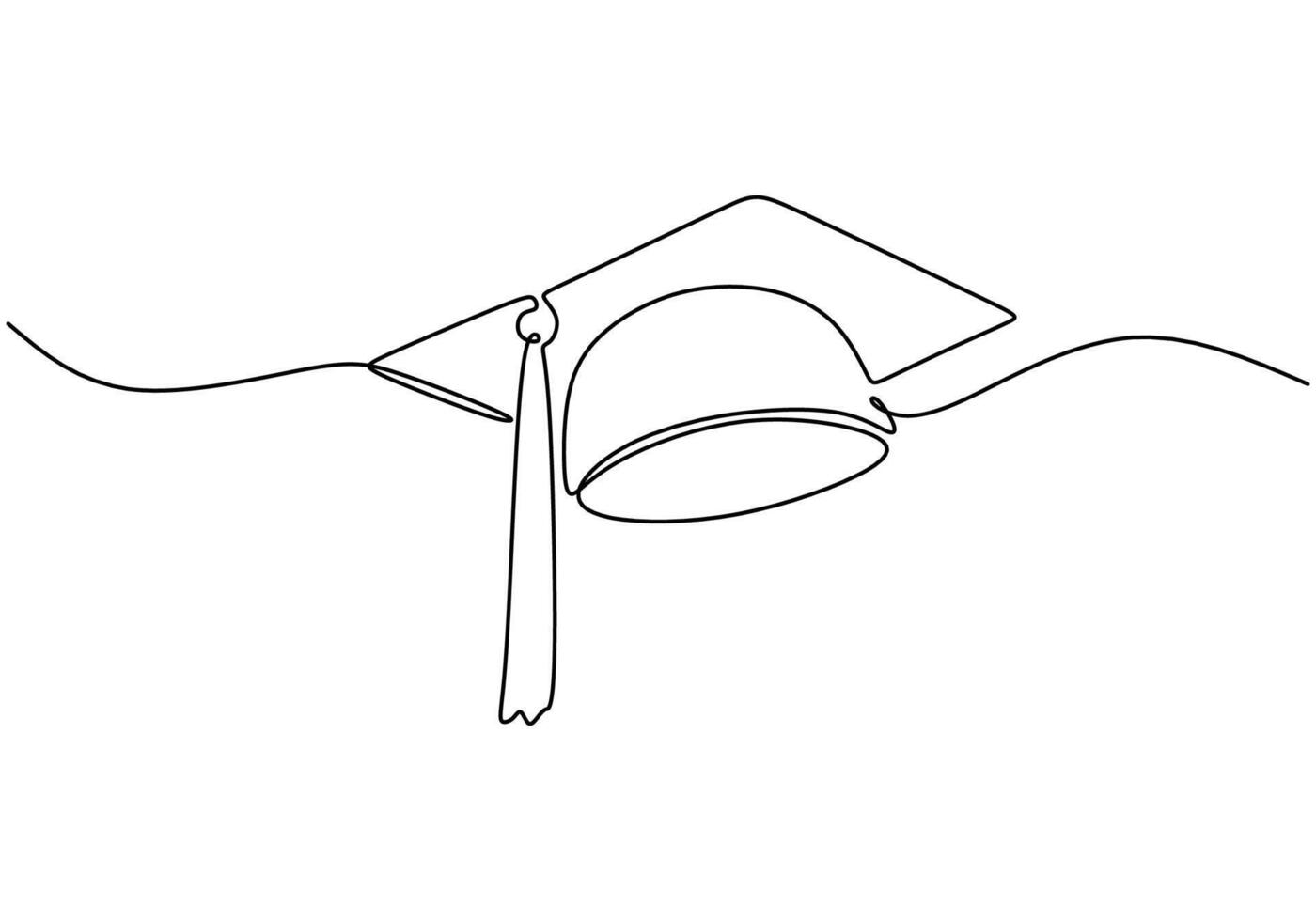 Academic graduation cap line drawing vector
