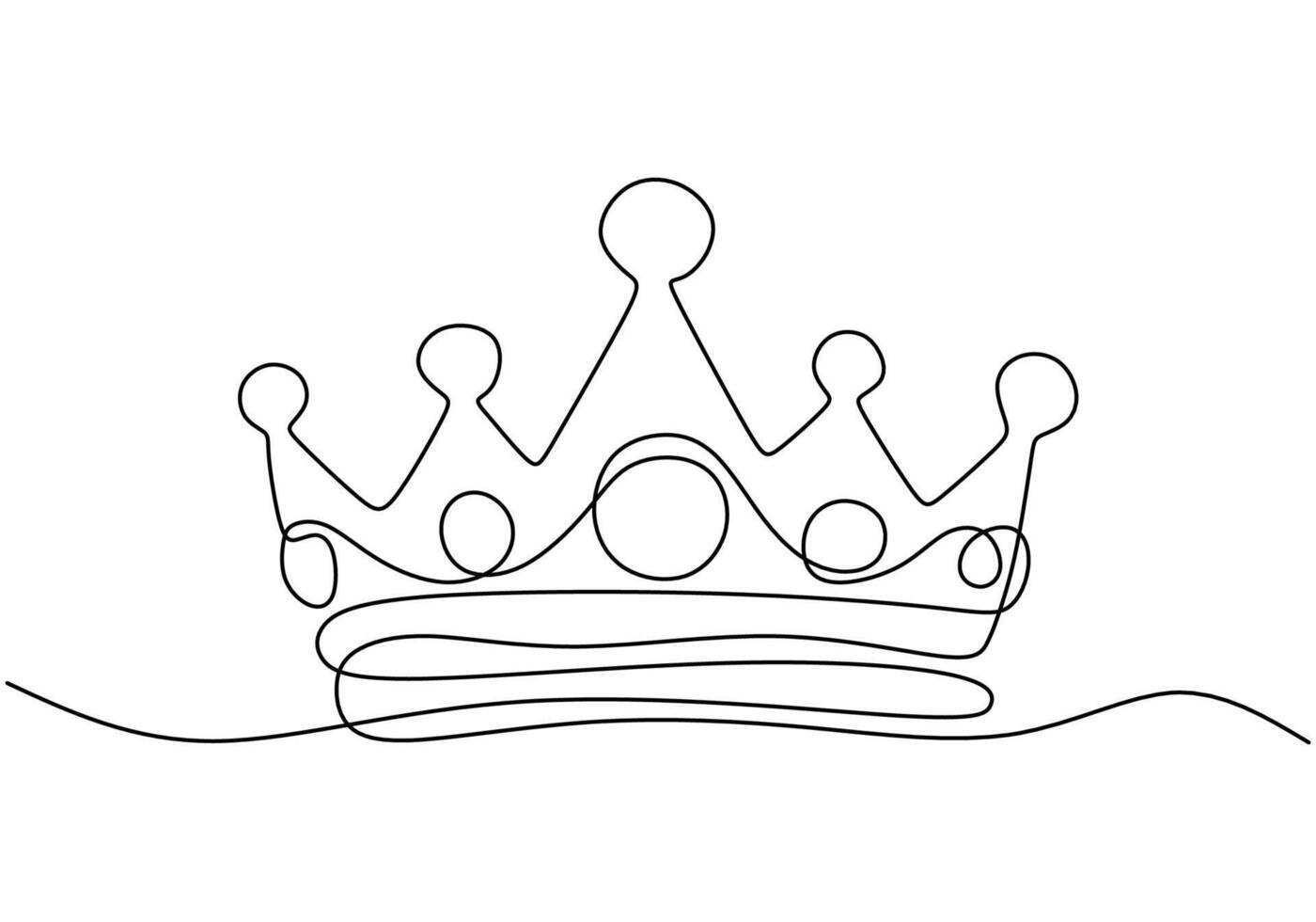 Crown in continuous line drawing. Minimalist illustration for beauty and fashion on a white background. vector