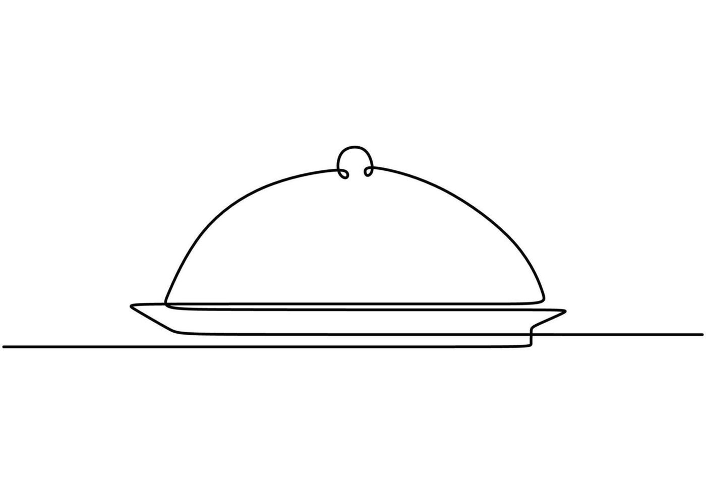 Catering dish illustrated in continuous line drawing. Design for food and restaurant concepts. vector