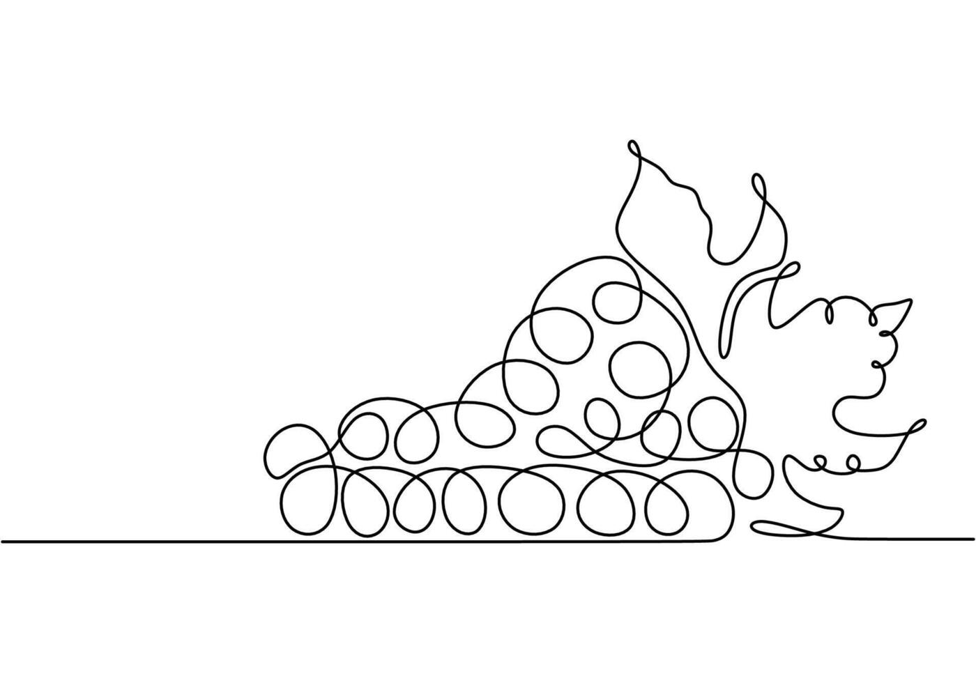 Bunch of grapes one line drawing vector