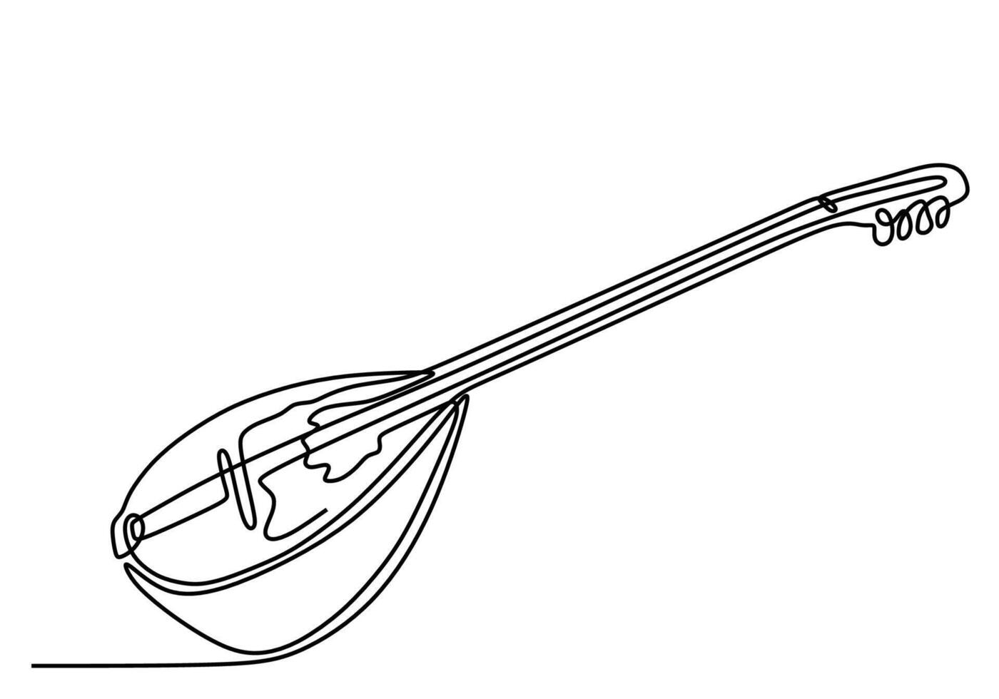 Traditional Greek Bouzouki minimalist line art vector