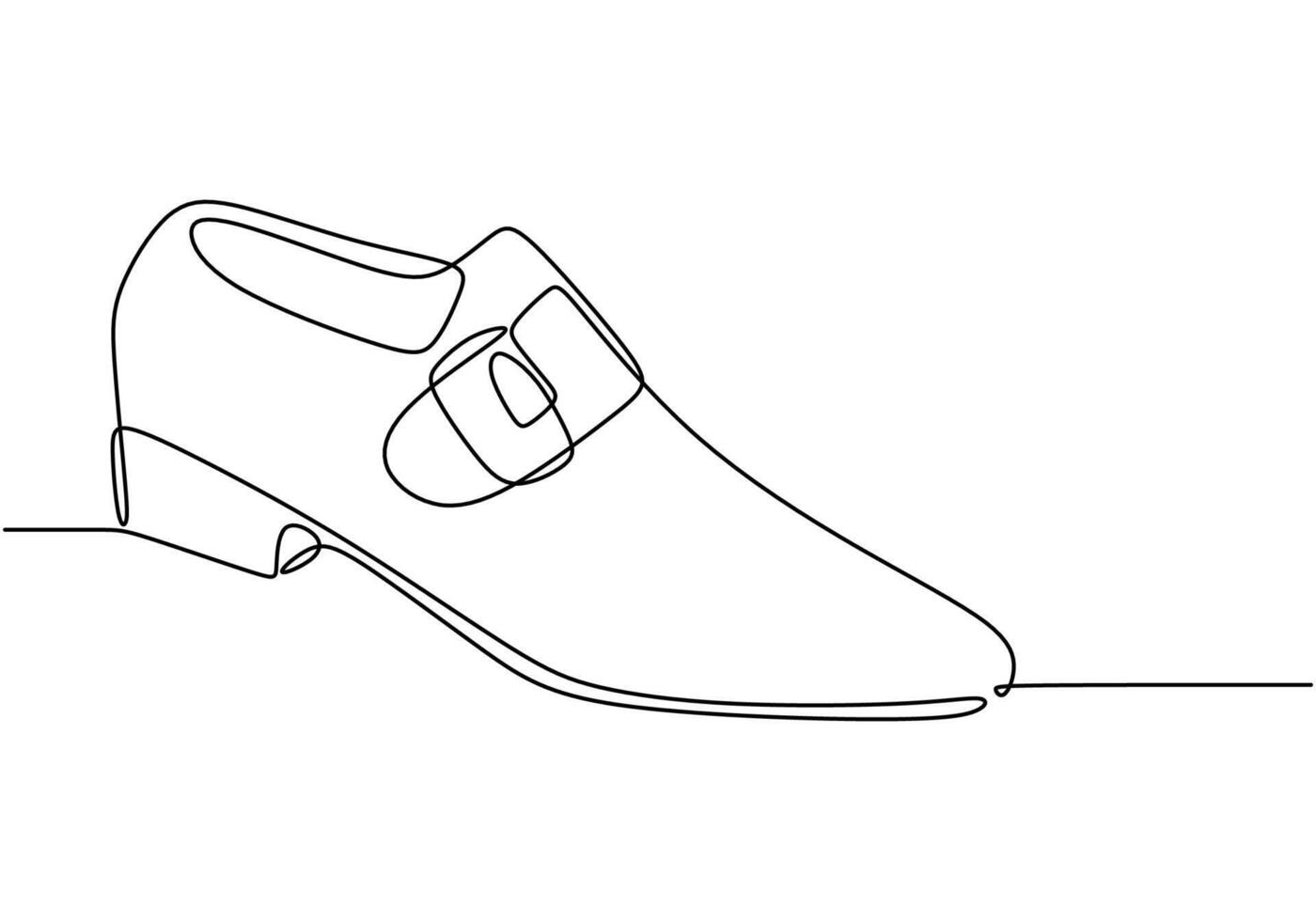 Loafers illustrated in continuous line drawing. Minimalist design for beauty and fashion. vector